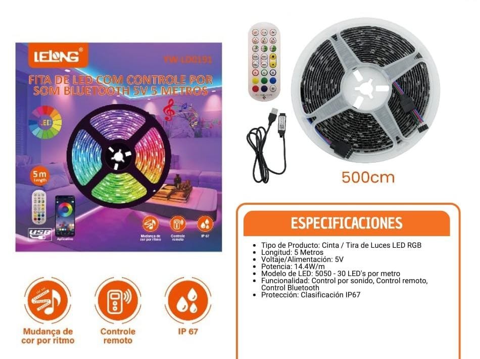 cinta led rgb 5m ywld0191