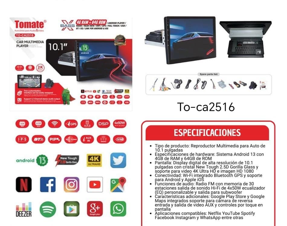 radio de auto 10 pulgadas 