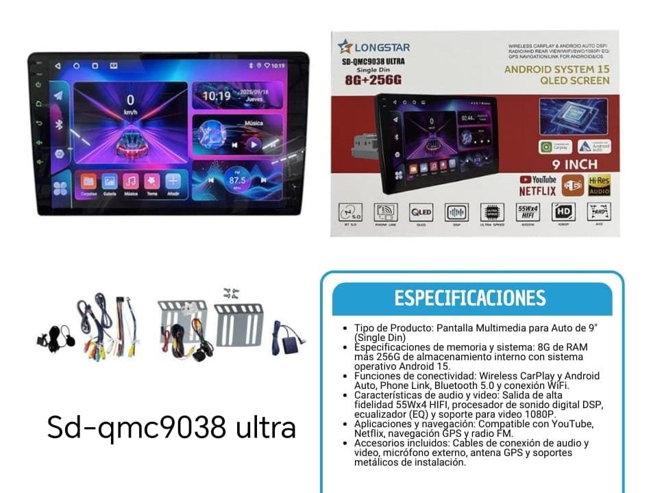 radio de auto 9 pulgadas 