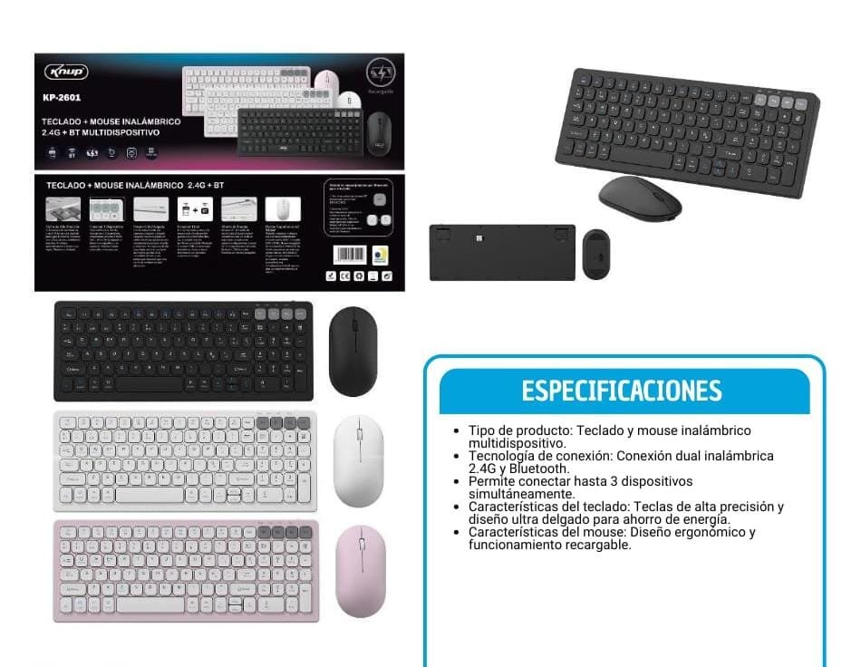 teclado con mouse inalambrico kp2601
