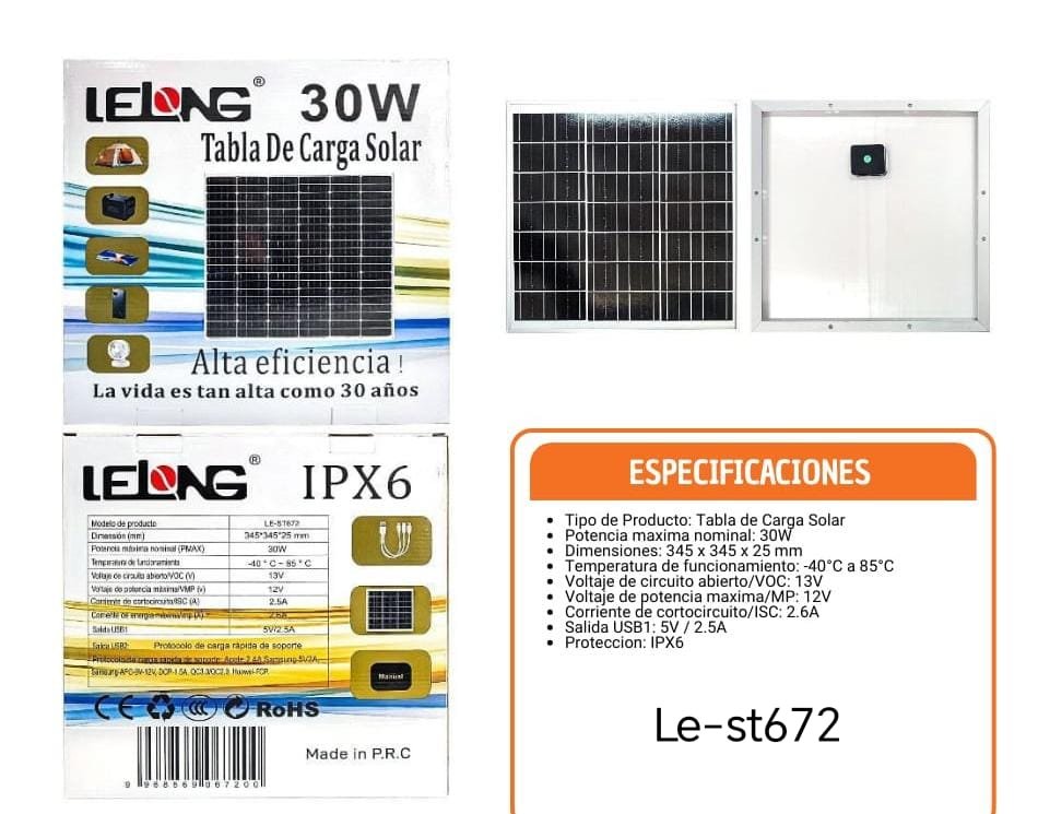 panel solar 30 w lest672