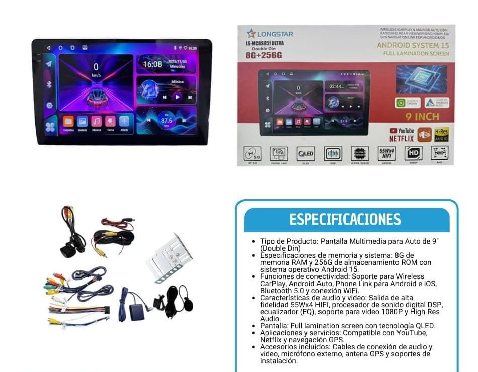 radio de auto 9pulgadas lsmcbs951ultra