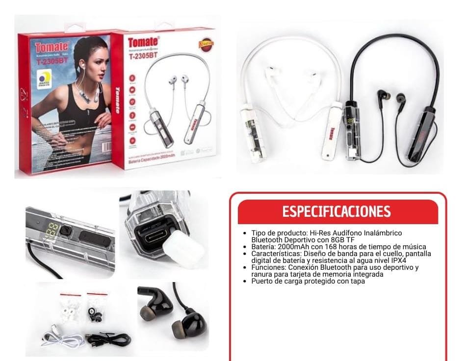 audifonos cuellera t2305bt