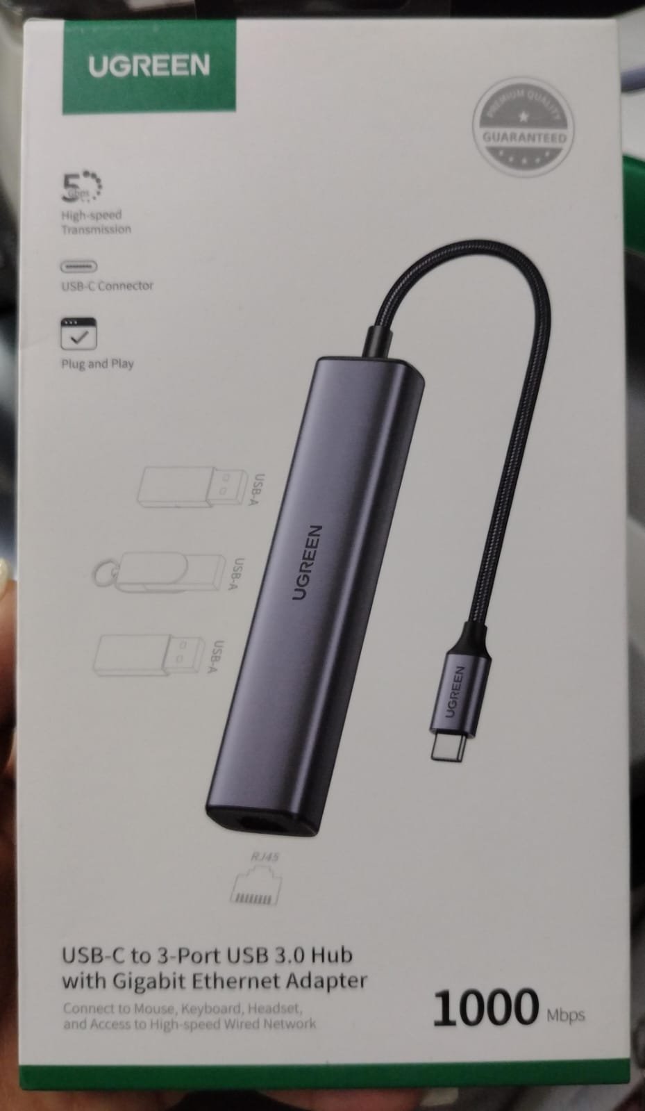 adaptador tipo c a usb y red rj45