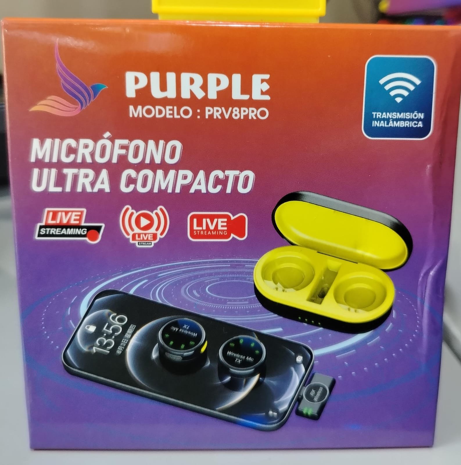 prv8pro purple microfono inalmabrico marca purple