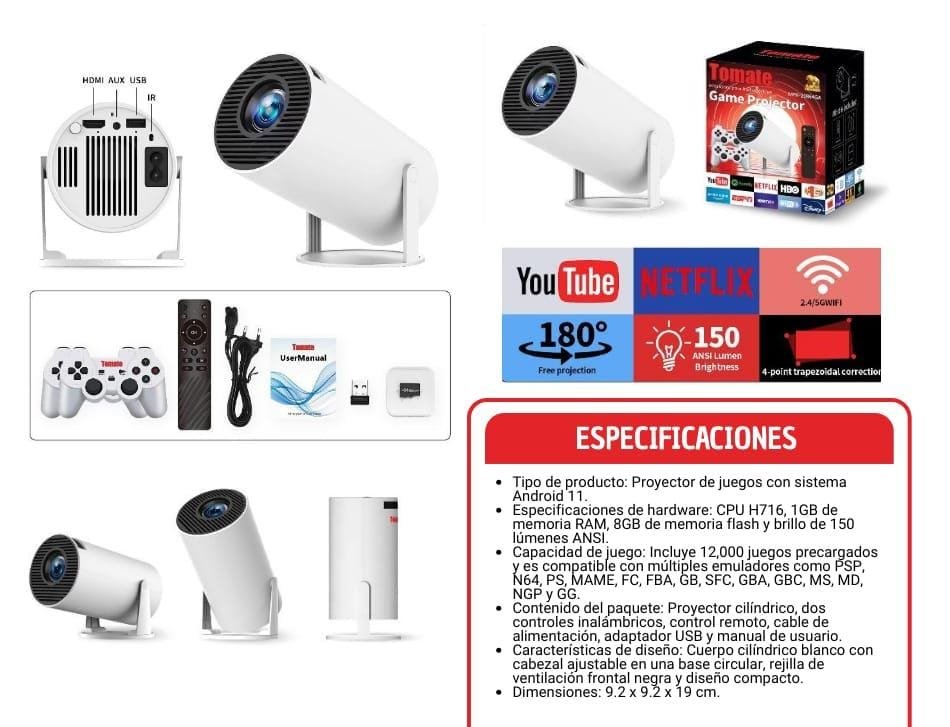 proyectora con juegos tomate mpr20864ga 
