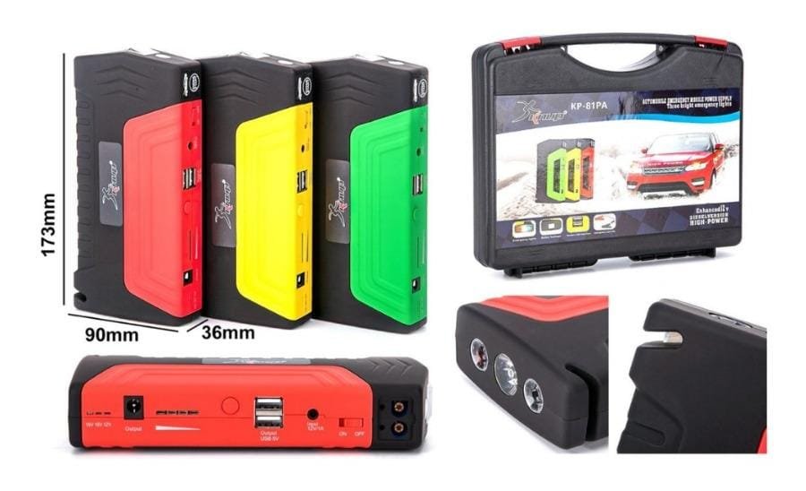 kp81pa arrancador de auto bateria portatil universal 48000mah