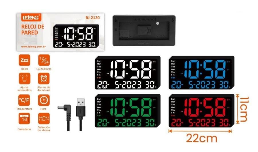 rj2120 reloj digital lelong reloj de pared