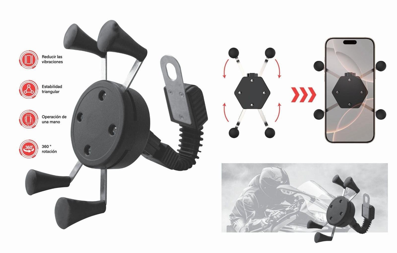 soporte de moto para retrovisor tph827