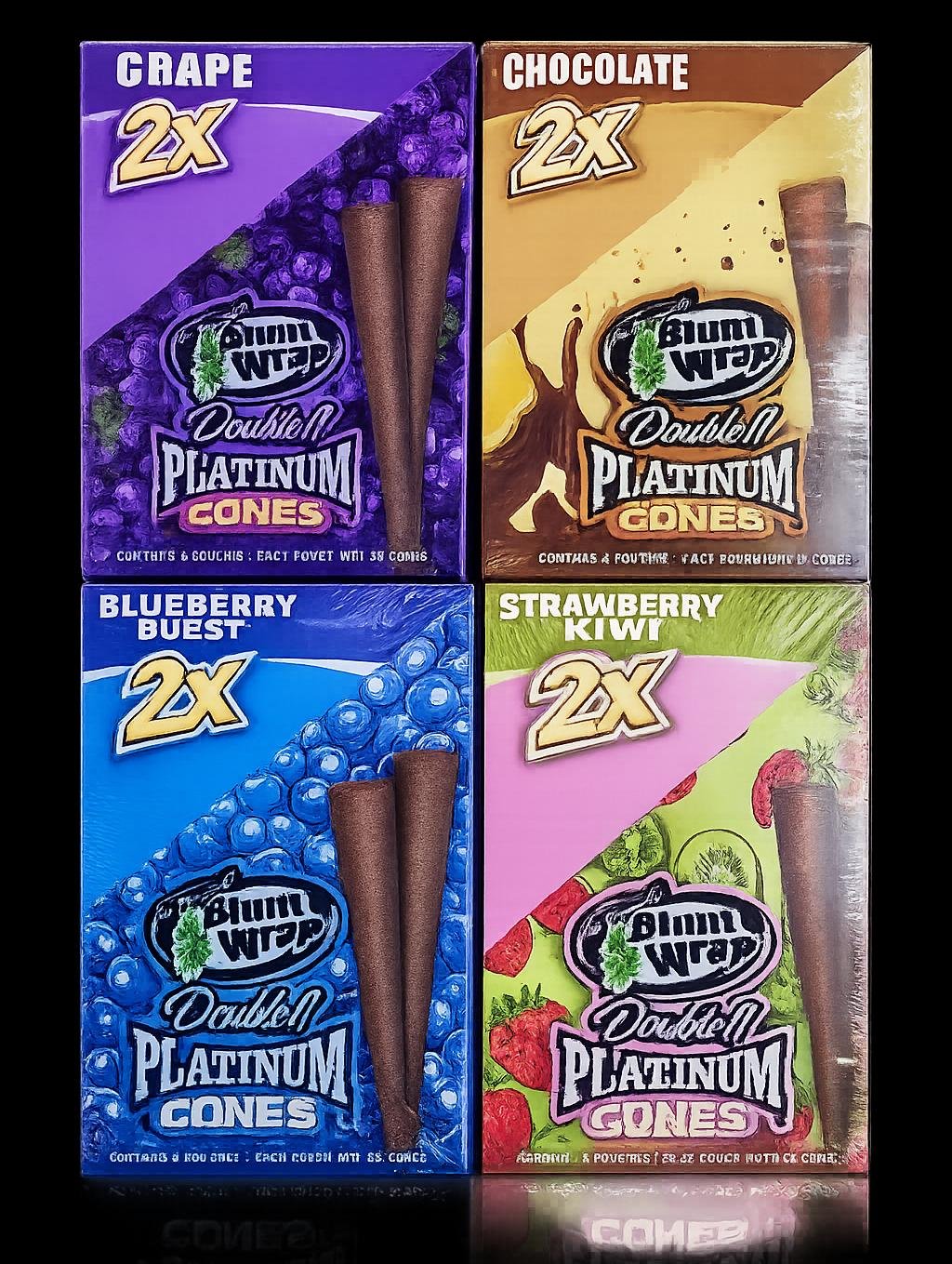 blunt wrap x2 conos double platinum cones x2