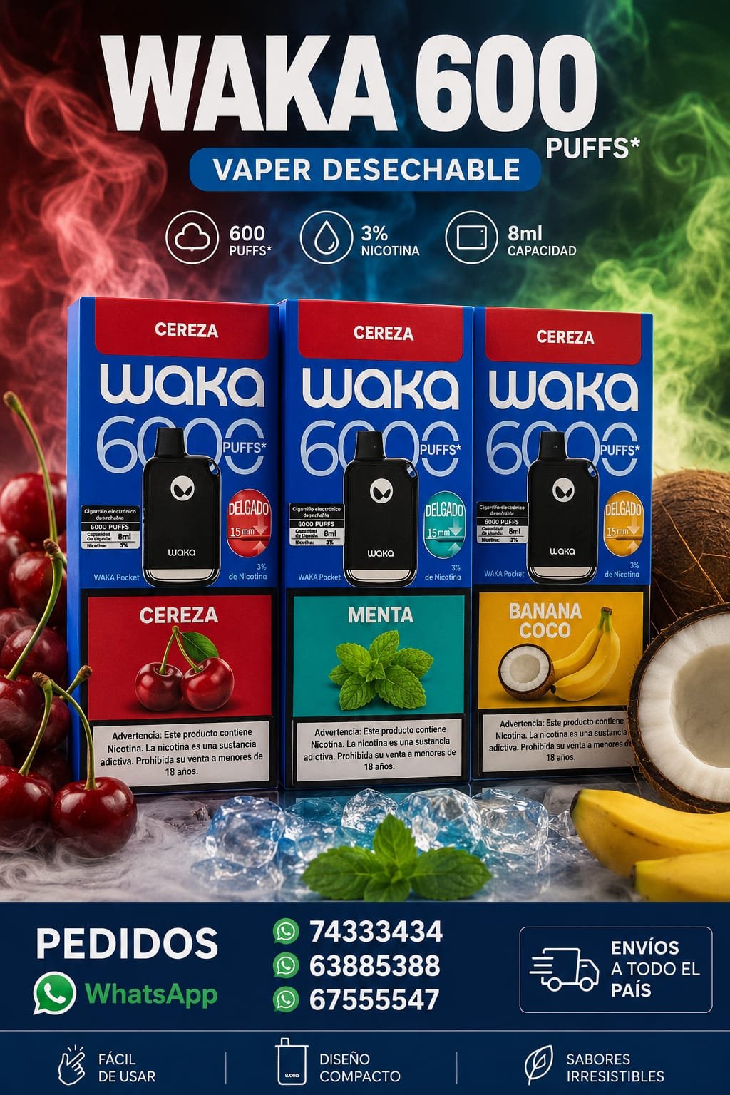 vaper waka 6000 puffs smash descartable waka 6k