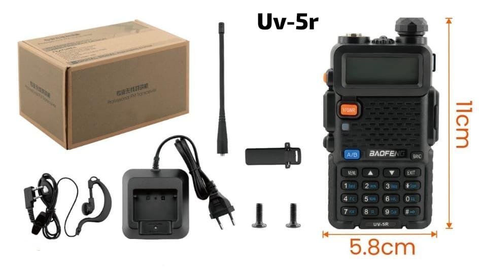 radio intercomunicador uv5r baofeng caja marron 
