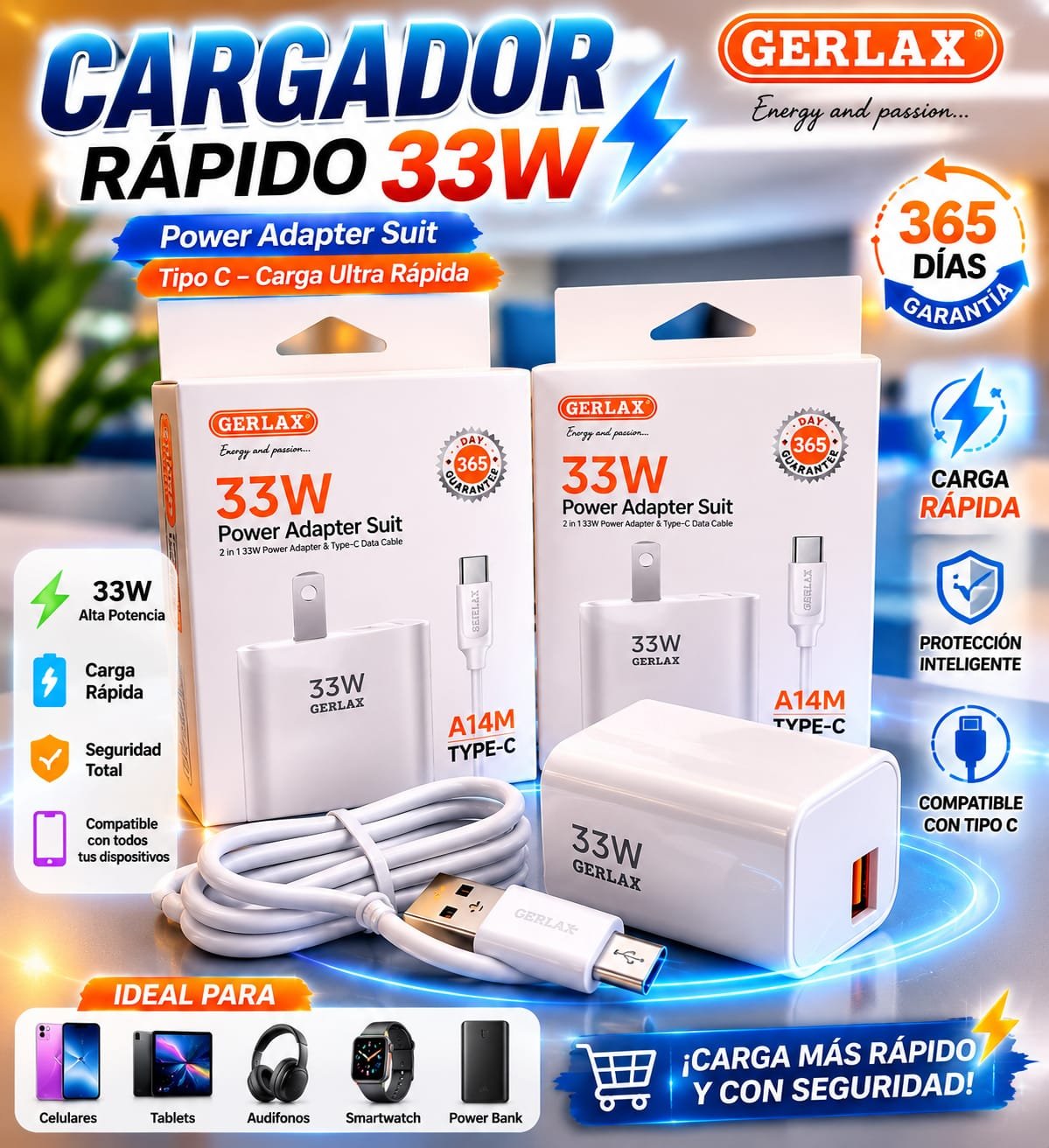 a14m 33w power adapter suit cargador gerlax 