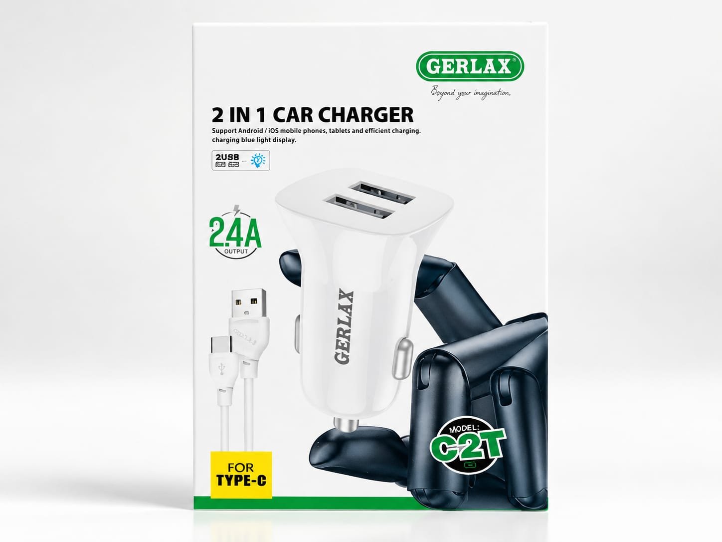 cargador de auto 2 entradas usb