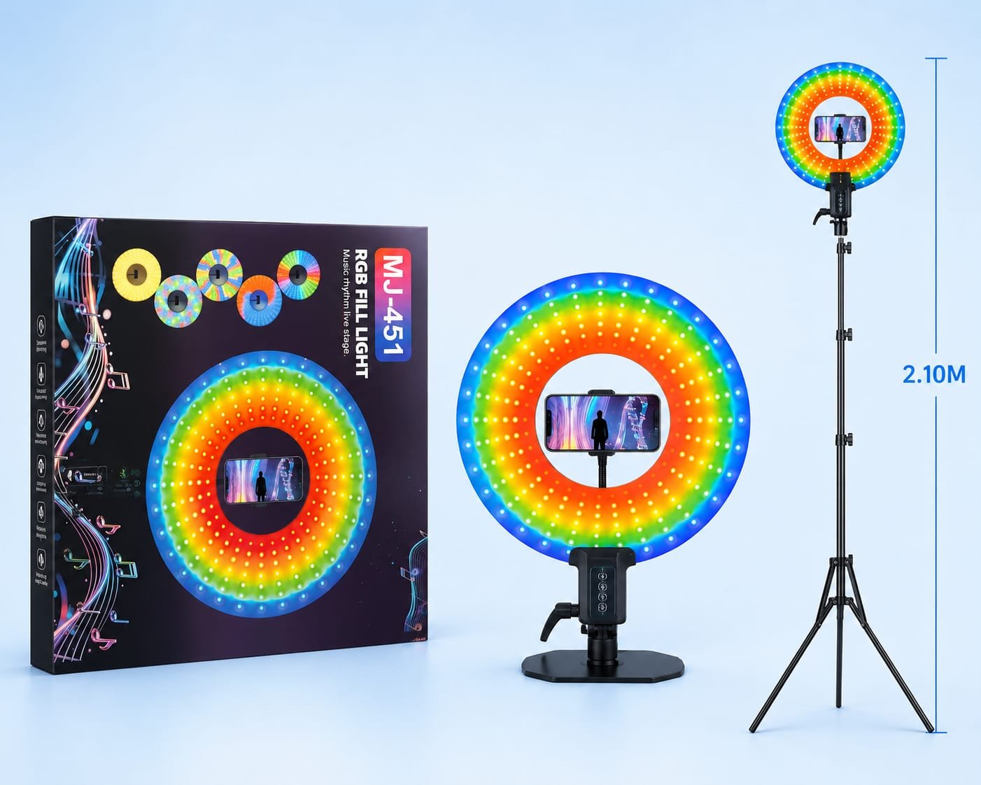 aro de luz mj451 mas tripode
