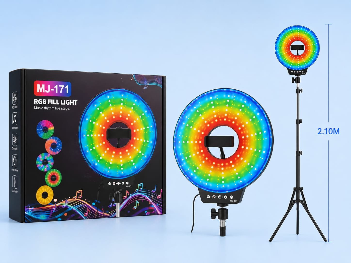 aro de luz mj171 de colores mj 171rgb
