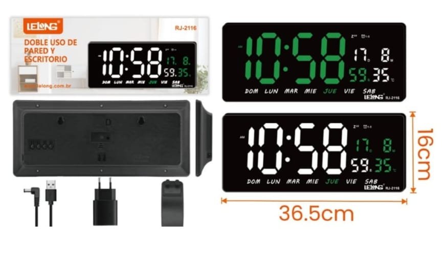 reloj digital de pared o escritorio lelong Rj2116