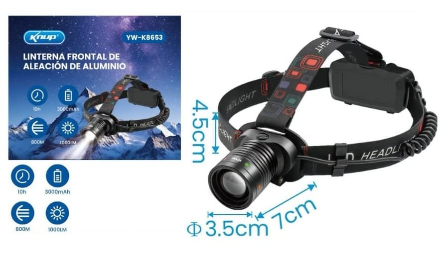 linterna de cabeza led Ywk8653