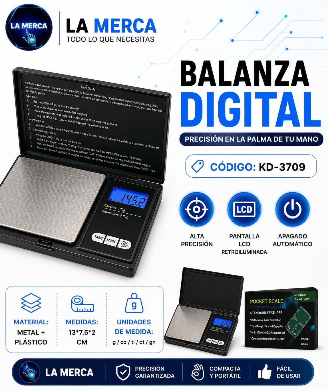 balanza gramera de precision kd3709
