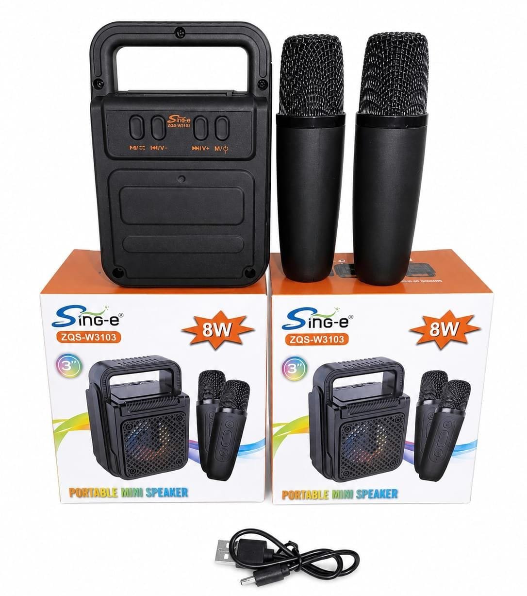 parlante con 2 microfonos 8w zqsw3103