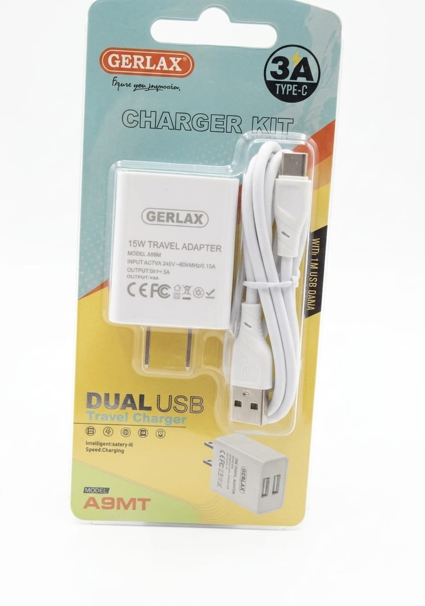cargador dual usb 15w gerlax a9 mt