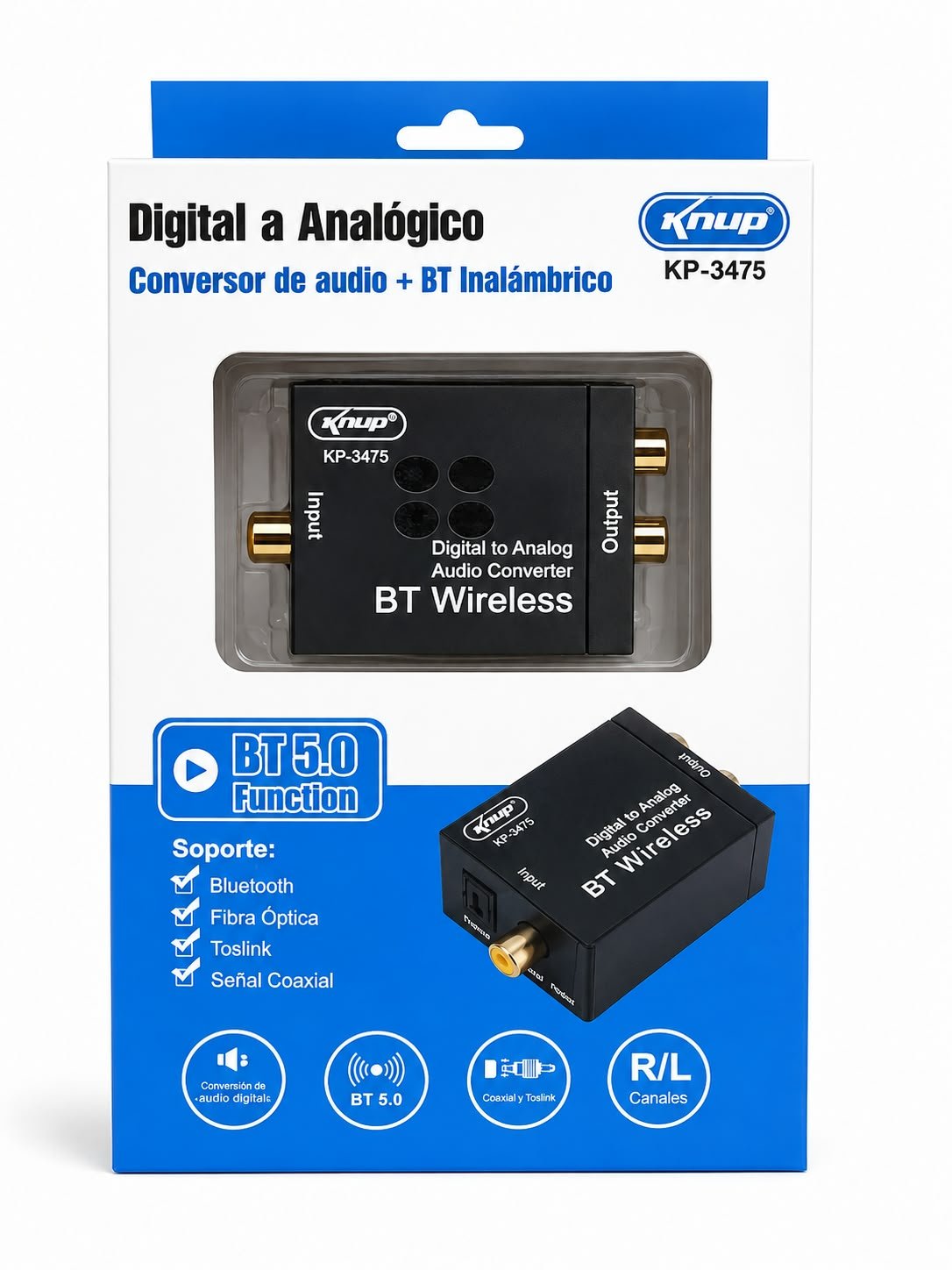 digital a analogico kp3475 conversor de audio mas bt