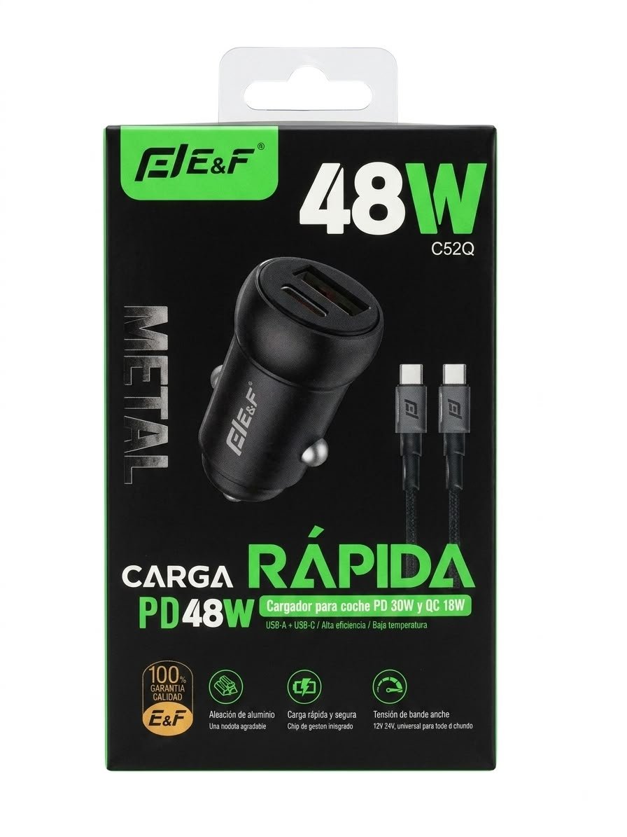 cigarrera de auto con cable 48w c 52q
