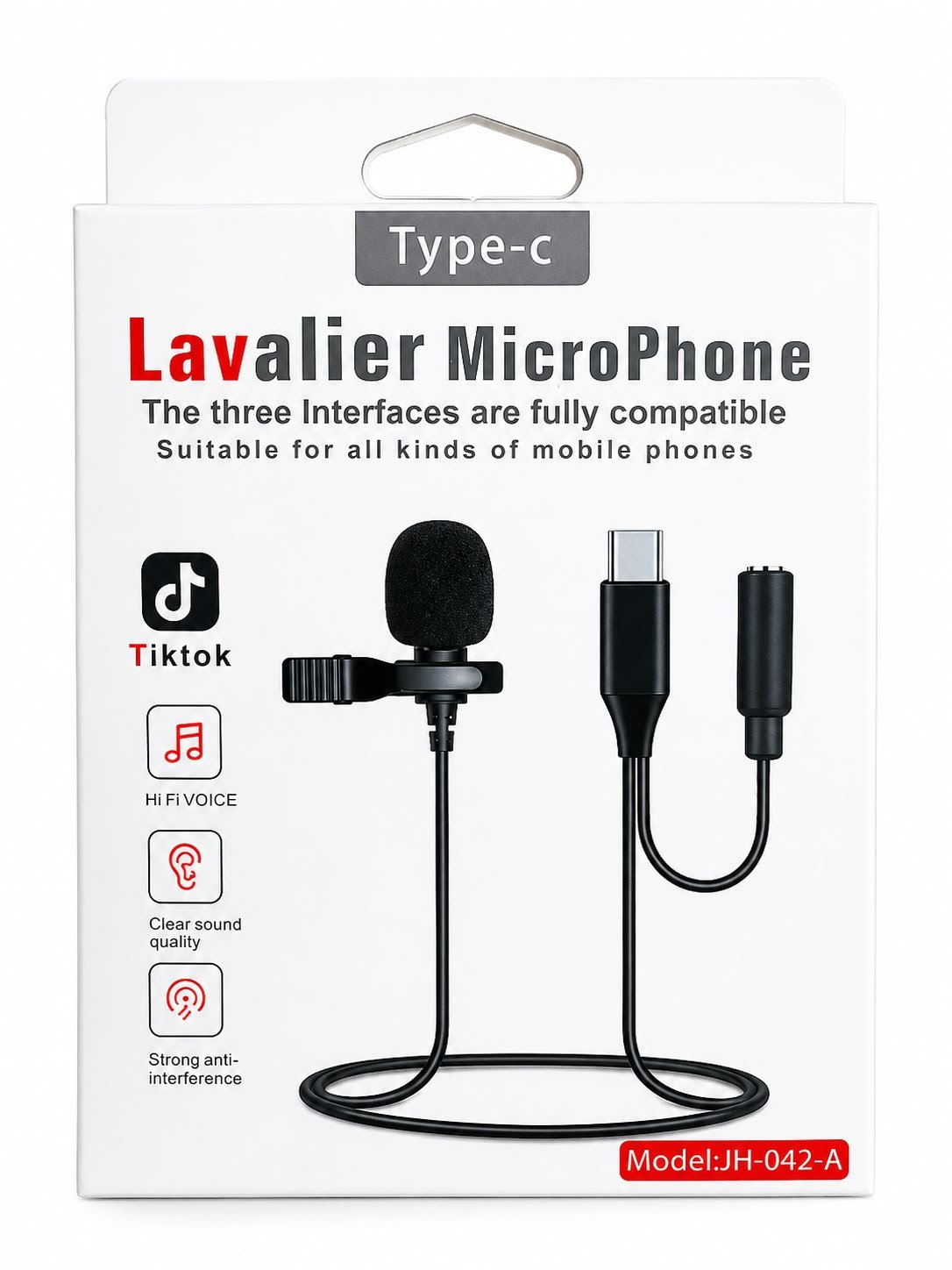 jh-042-a microfono lavalier entrada tipo c