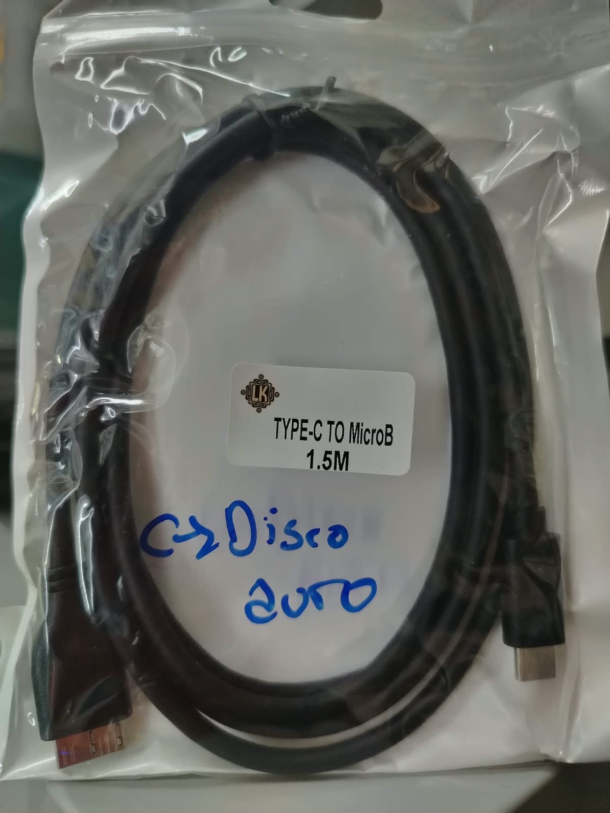 Cable c a disco duro Type-c to microb 75bs.