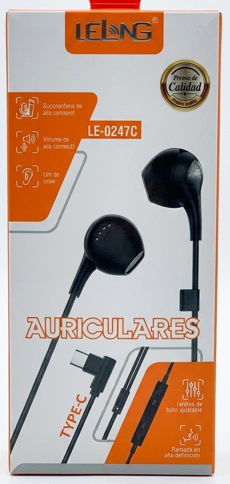 auriculares tipo c con cable le0247c