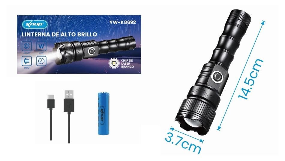 linterna de alto brillo linterna knup metalica Ywk8692