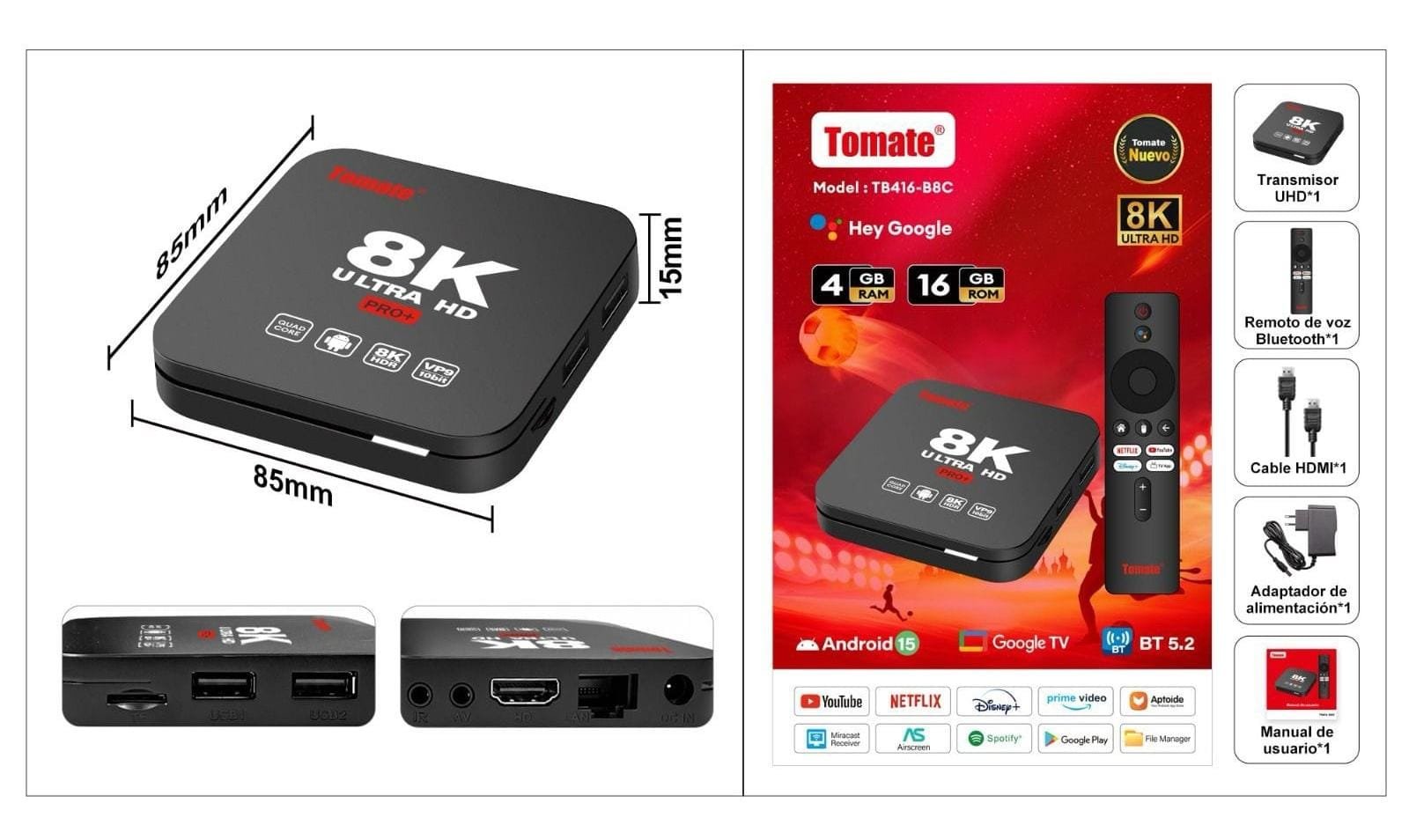 tv box tomate tb416b8c