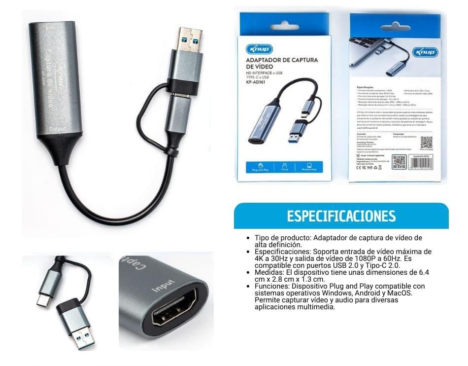 adaptador capturador de video kpad161