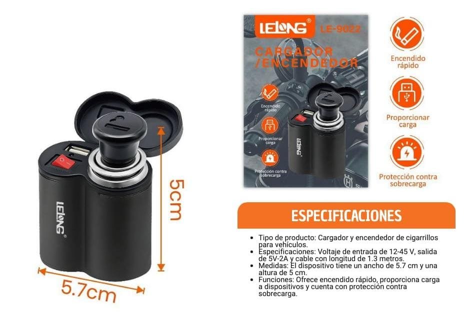 cargador para moto cigarrera le9022