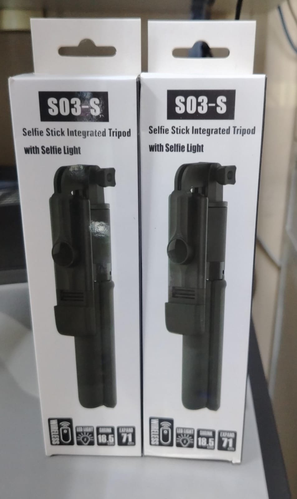 s03-s selfie stick integrated tripod palo selfie con luz
