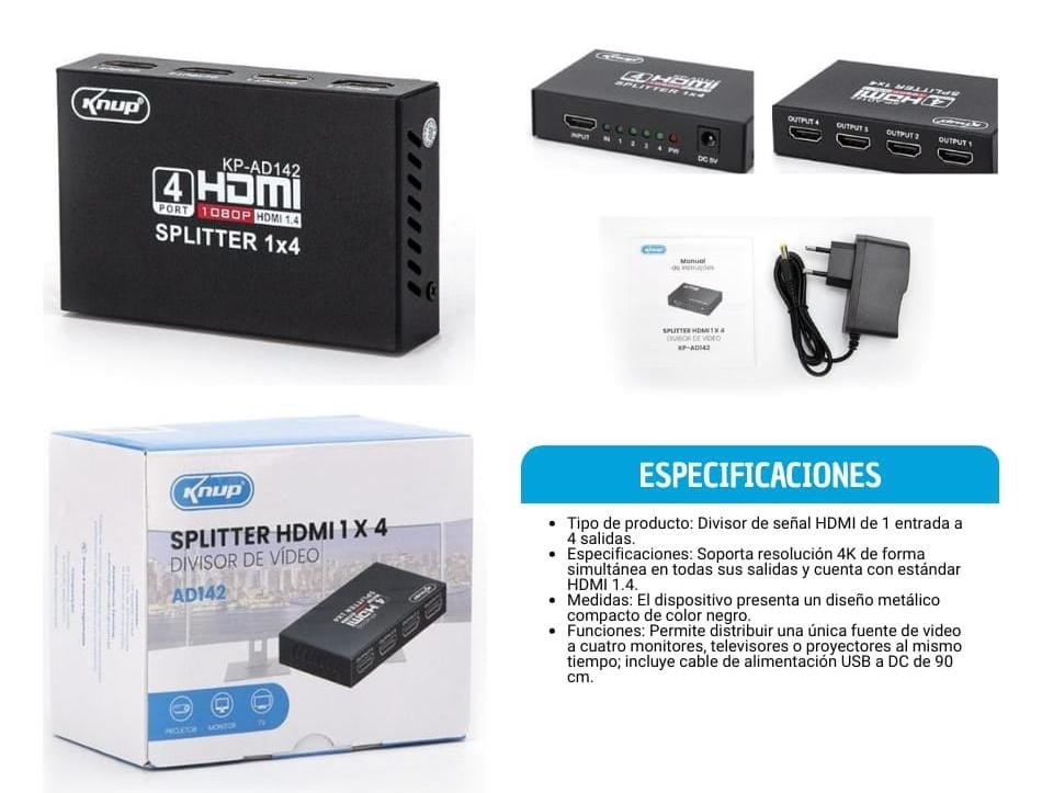 hdmi spliter 1 a 4 kpad142