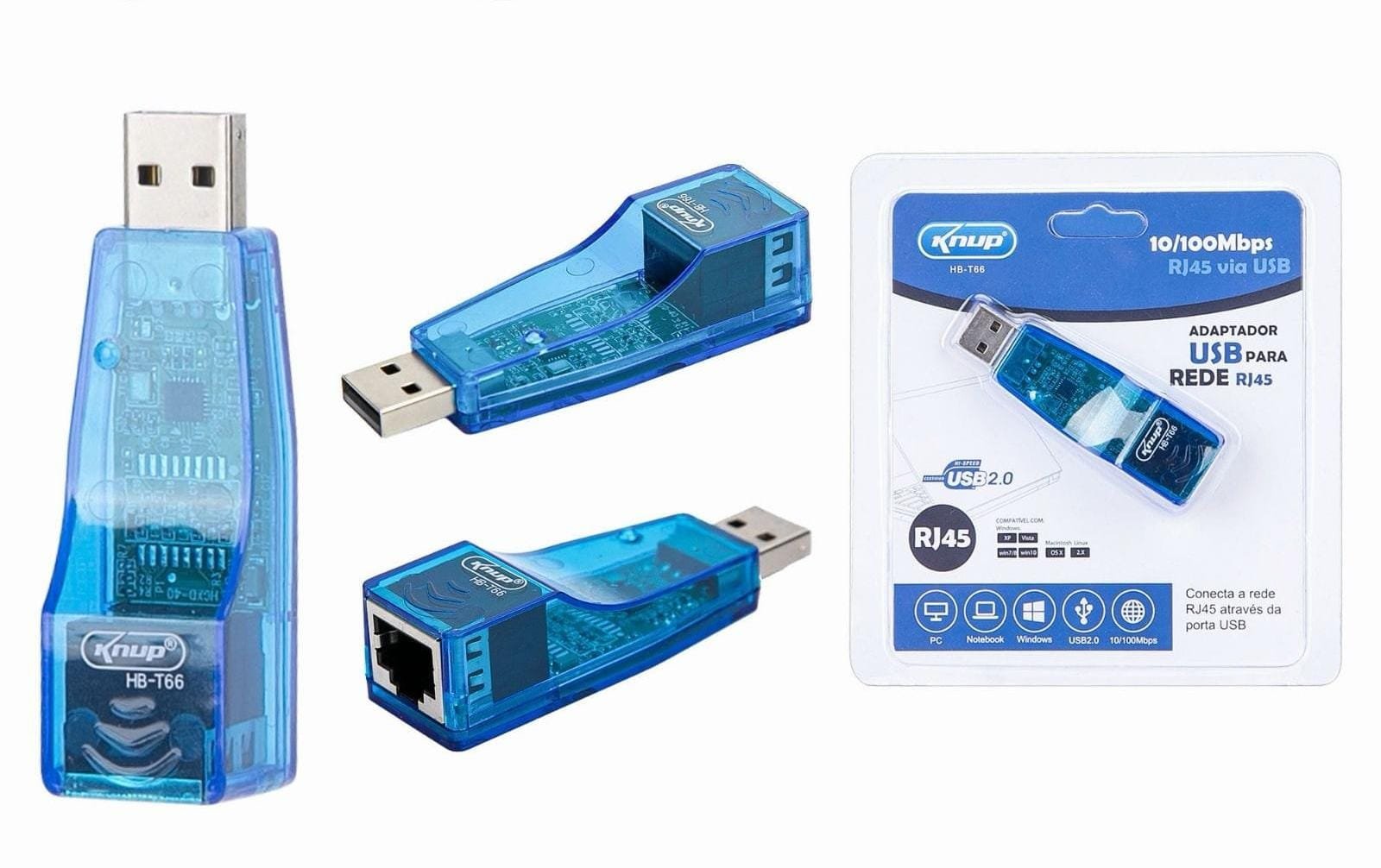 adaptador conversor red a usb hbt66