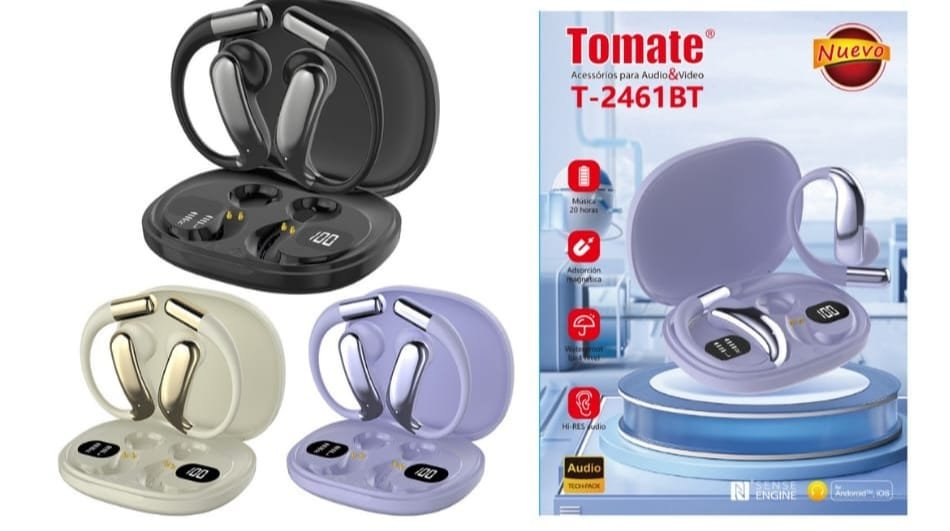 audifonos inalambricos tomate con orejera t2461bt