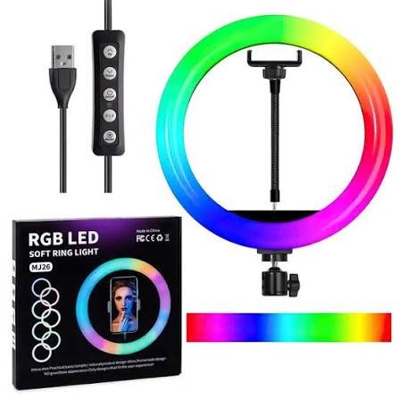 mj26 rgb26 aro de luz rgb 26 cm 26cm rgb mas tripode